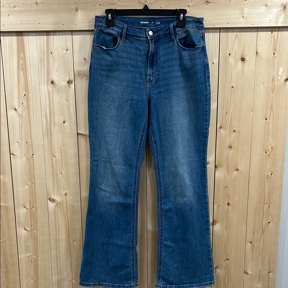 Old Navy Blue High Rise Flare Leg Jeans